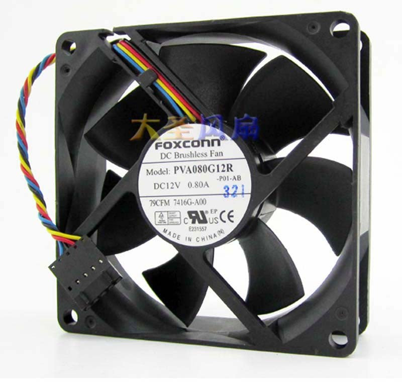 FOXCONN PVA080G12R 12V 0.80A 4wires cooling fan FOXCONN PVA080G12R 12V 0.80A 4wires cooling fan